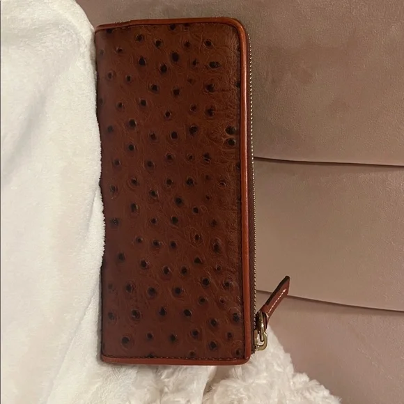 Dooney & Bourke Tan Ostrich-Embossed Wallet - Picture 2 of 7